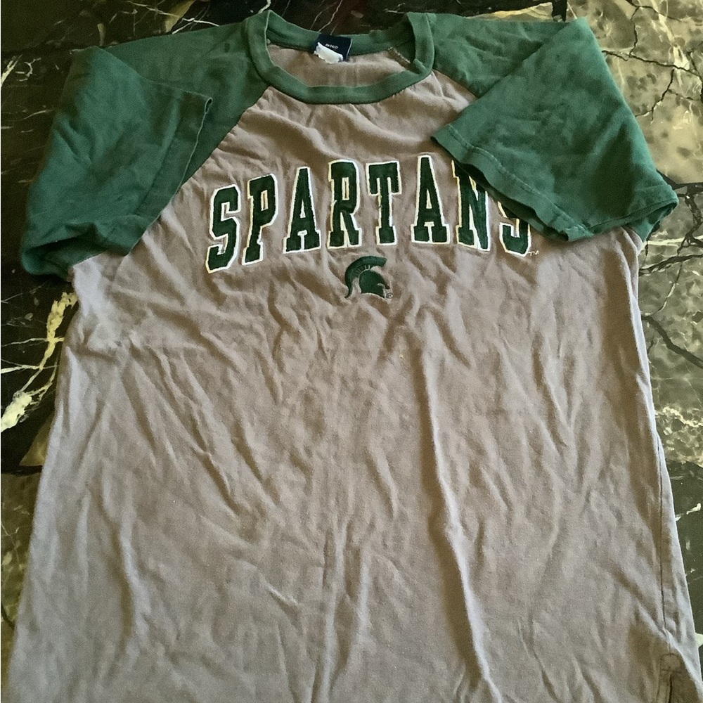 Old varsity brand michigan Spartans short sleeve tee shirt